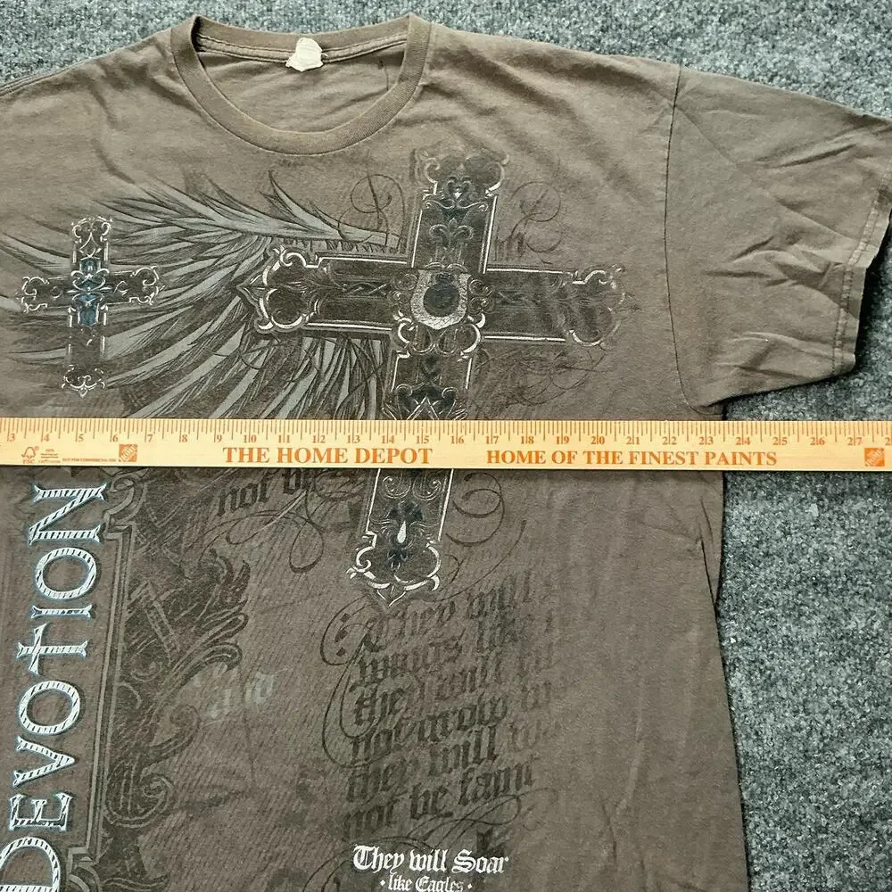 Y2K 2000s Grunge Devotion Cross Wings Men’s Size XLarge